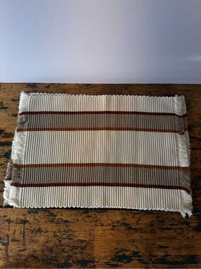 Woven Stripe Placemat in Cream, Tan and Rust